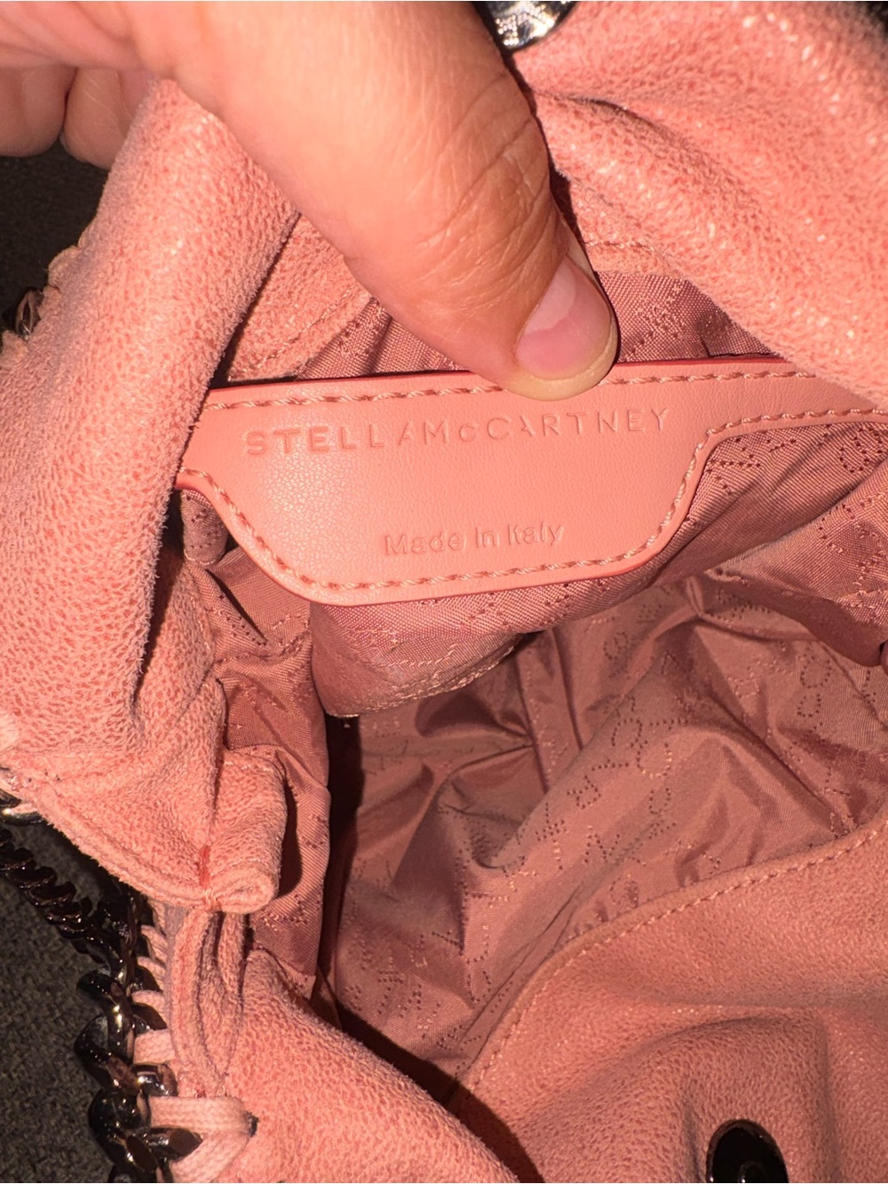 Stella McCartney Blush Pink Suede-Look Chain Shoulder Bag mini - Picture 7 of 15